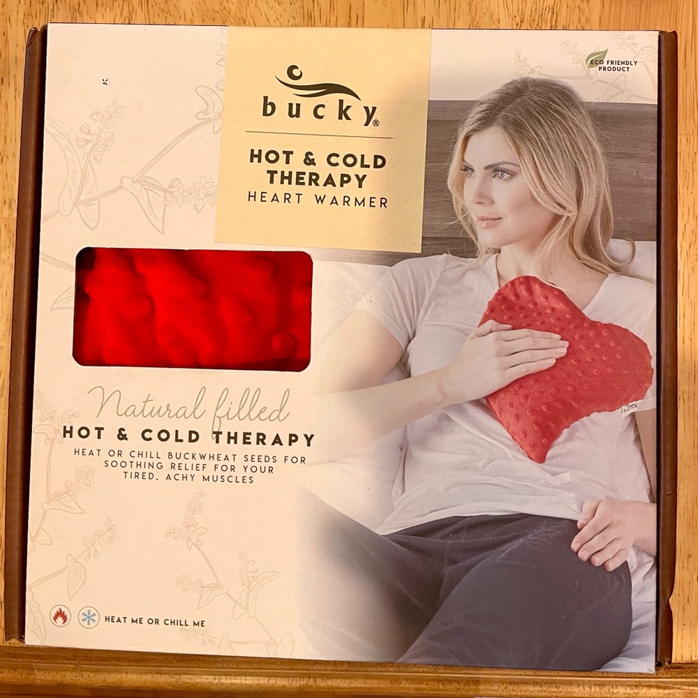 Bucky red Heartwarmer Soothing Hot & Cold Therapy Pillow Natural buckwheat
